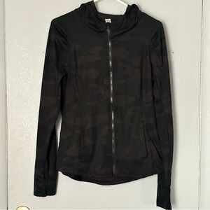 Yogalicious Lux Black Camouflage Athletic Jacket Hooded Slim Fit XL